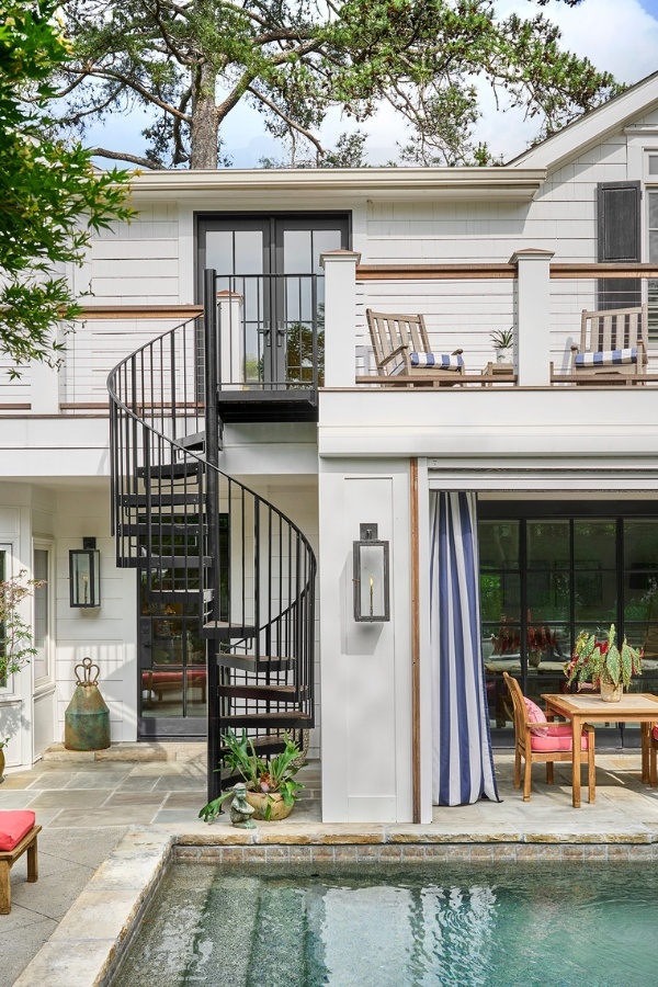 Spiral staircase outdoor remodel Atlanta | Copper Sky Design + Remodel